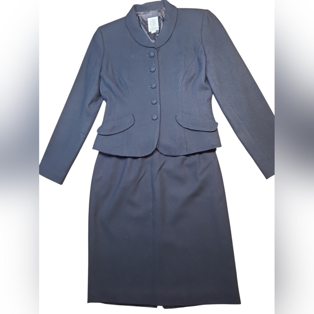 Clifford Wills Vintage Skirt Suit Set Wool Size 4P